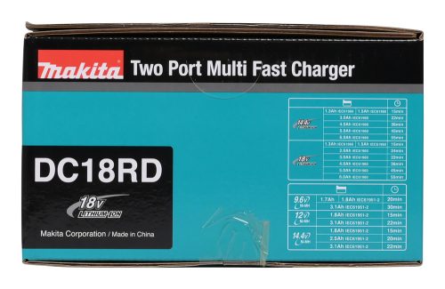 Makita akkumulátor töltő 14,4V-18V Li-ion KÉT PORTOS LXT (gyors)